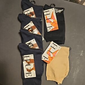 HUE Women's Black and Tan Casual Socks